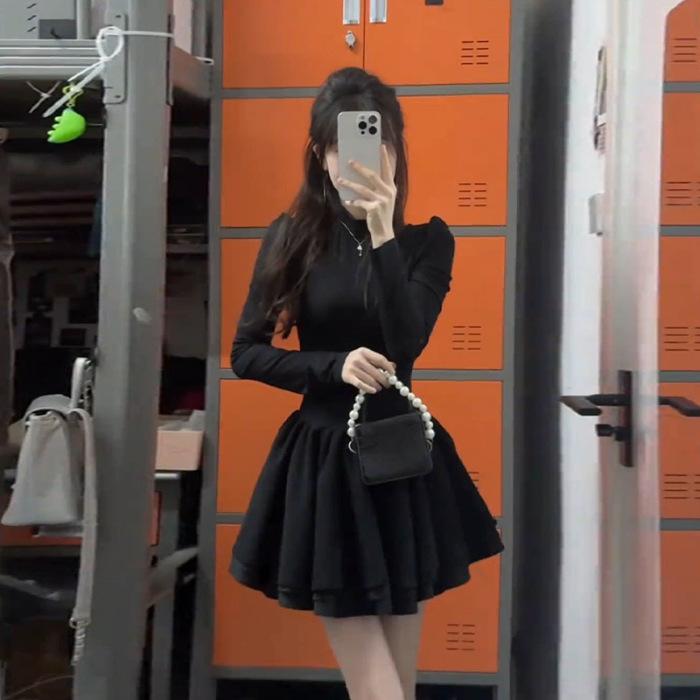 

Thousand gold little black dress princess dress children s early autumn new coat with waist bottom fluffy skirt XL