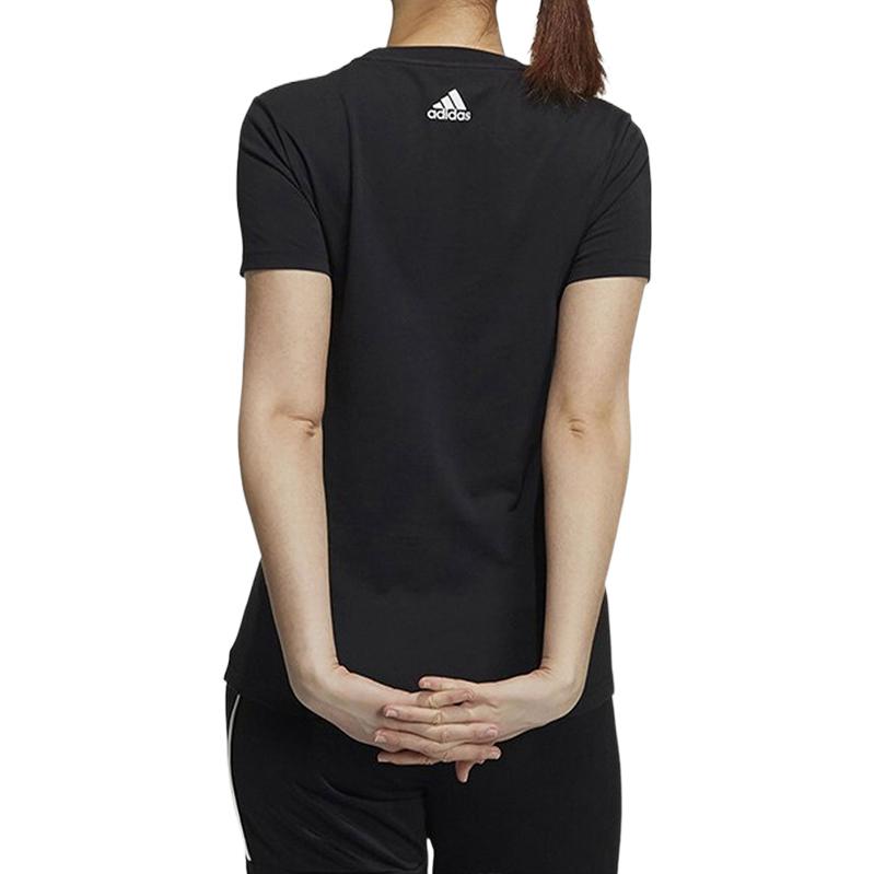 Adidas T Shirts Women's Black Crew Neck Moderate Straight Fit GP0688