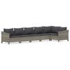Vidaxl 6-Cz. Garden Lounge Set, Cushions, Grey, Rattan PE