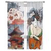 Japanese Geisha Tulle Curtains For Living Room Bedroom Decor Chiffon Sheer Voile Kitchen Window Curtain