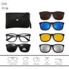 23XXA Gather 6PCS Magnetic Polarized Clip On Sunglasses Women Men Plastic Frame for Night Driving Sunglasses UV400