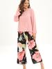 Women's Fashion Casual Loungewear Long Sleeve Long Pants Pajamas Set 2 Piece Printed Loose Home Wear