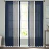 Geometric Blue Stripe Chiffon Sheer Curtains Used for Family Rm Room Area Bedroom Home Decoration Window Voiles Tulle Curtain
