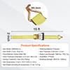 Ratchet Tie Down Straps (4PK), 5000 lb Break Strength, Double J Hook Includes 4 Premium 2" x 15' Rachet Tie Downs with Padded Handles, for Moving