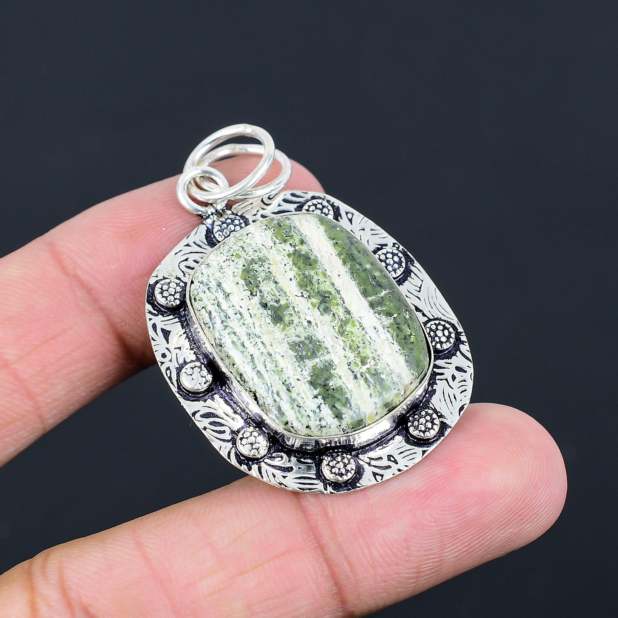 Sisters Day Deal Swiss Green Opal Gemstone Pendant Jewelry 925 Sterling Silver