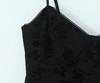 Autumn 2025 European Style Women's Black Mini Slip Dress