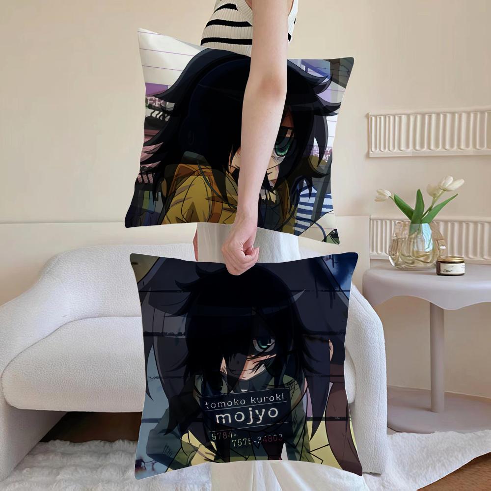 K-Kuroki T-Tomoko Pillow Case Anti-dustmite Pillowcase Invisible Zipper Silky Short Plush Sofa Cushion Cover