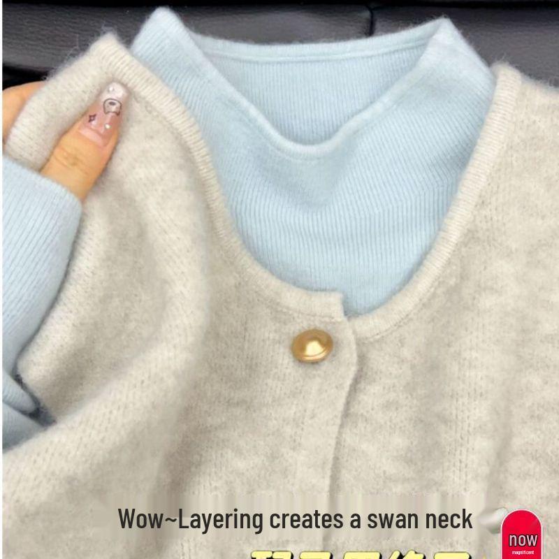 Irresistibly Lovely Women's Slim-Fit High-Neck Solid Color Knitted Base Layer T-shirt for Winter