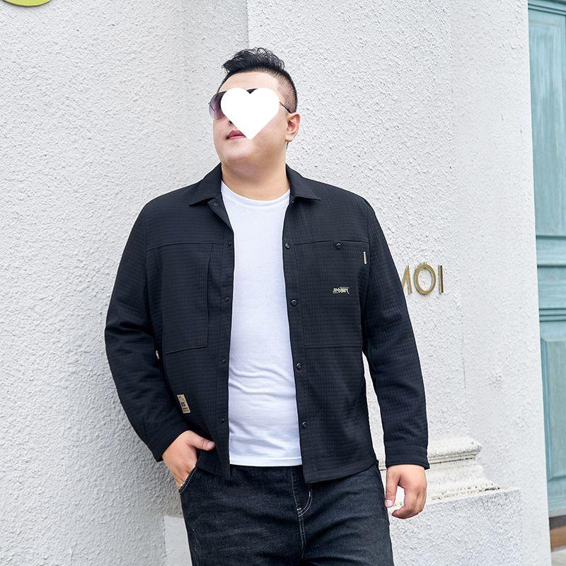 

Толстый человек свободный плюс толстый плюс размер мужской большой размер мужская куртка толстый человек модное пальто лацкан повседневный большой живот 8XL чёрный