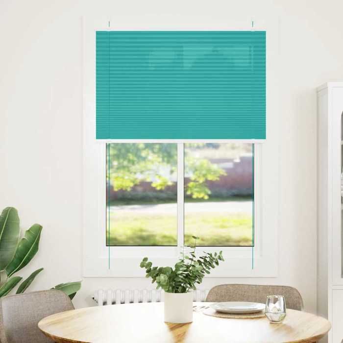 VidaXL Store plissé vert pétrole 100x150 cm largeur du tissu 99,4cm, store plissé de fenêtre, store accordéon, store plissé 4015398