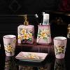 Ice cracked ceramic bathroom wash set bathroom mouthwash cup hand soap bottle soap dish toothbrush holder bathroom accessories