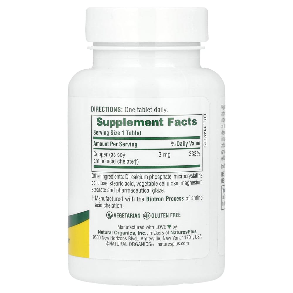 Nature's Plus Copper 3 mg 90 Tablets