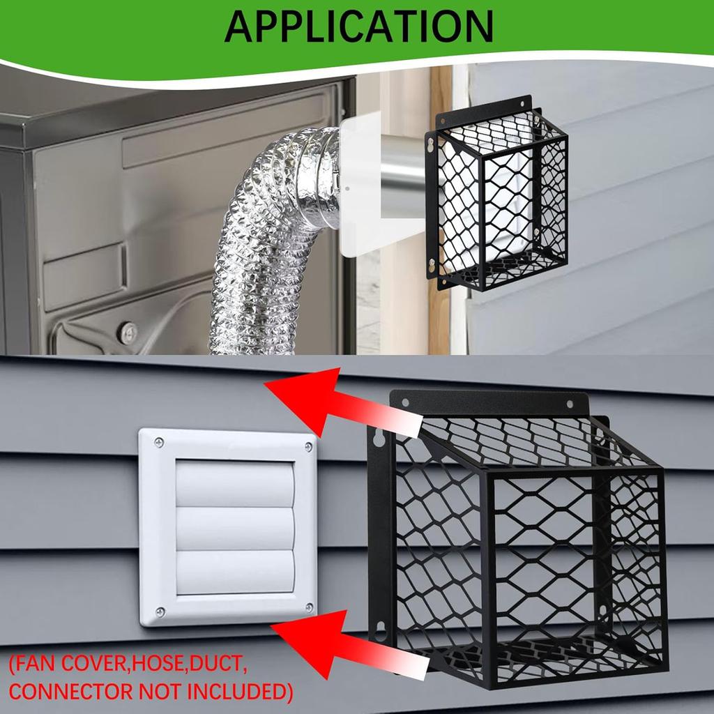 2Pcs Dryer Vents Cover Guard Drying System Protector Steel Ventilation Bird Cage Dryer Vents Bird Protective Cover