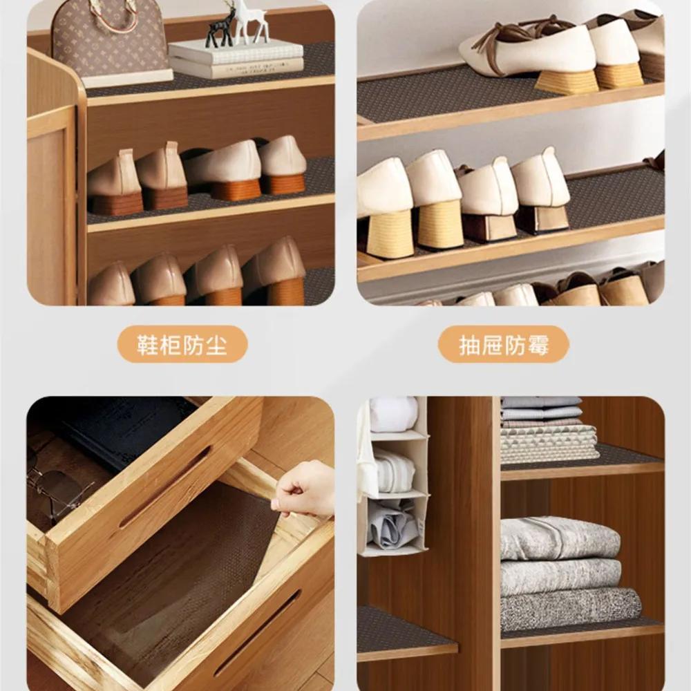 1pc 5m/196.85in Drawer Liners Washable Dustproof and Non-slip Placemats Kitchen Cabinet Mats Refrigerator Non-slip Liners