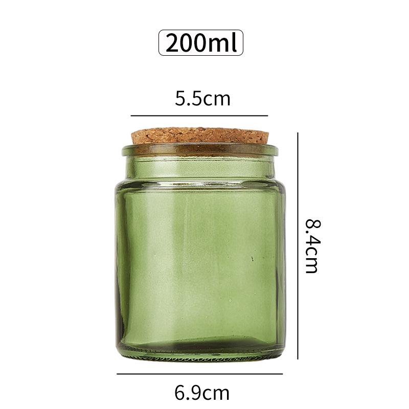 Mini Glass Aroma Candle Holder with Wooden Stopper, Available in 100ml & 200ml, Tea-Colored