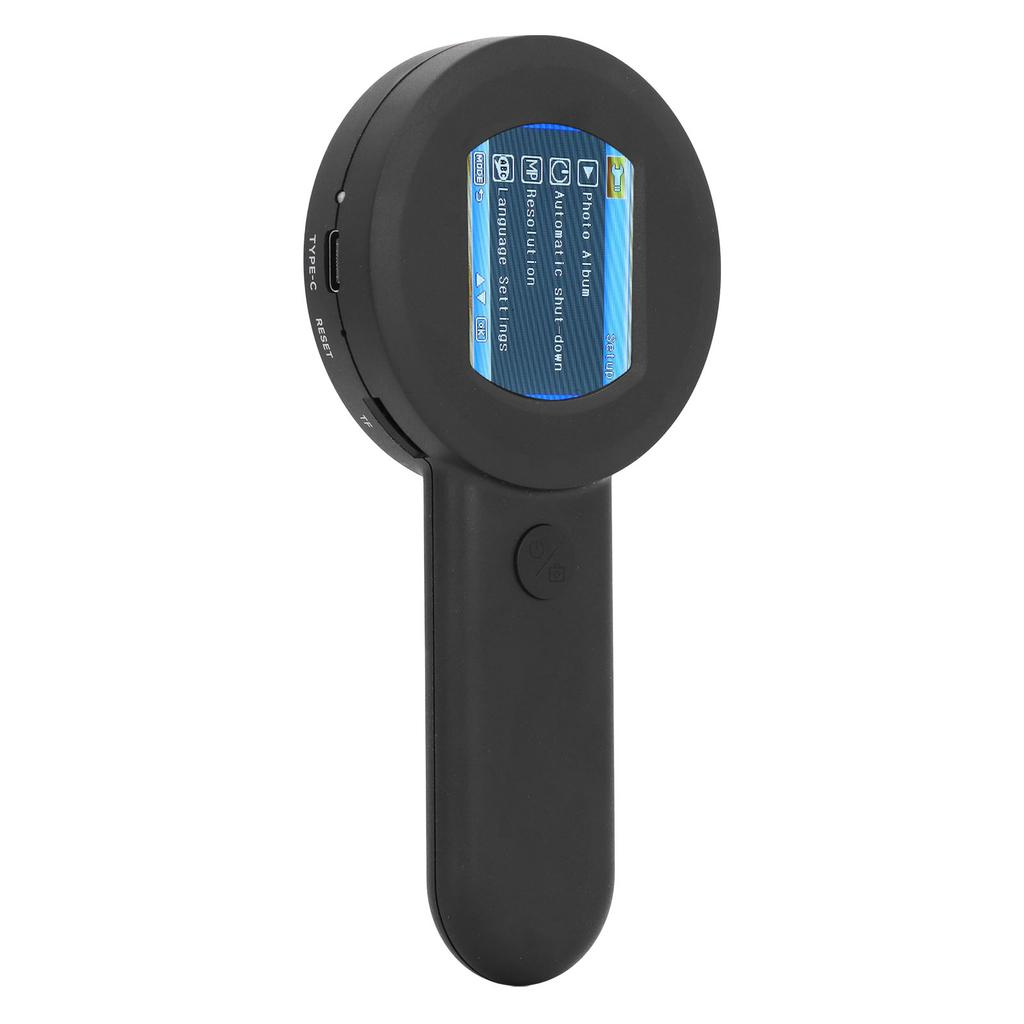 Handheld Electronic Magnifying Glass USB 2in IPS Screen with 8 LED Lights Portable Desktop Magnifier for Coin Jewelry