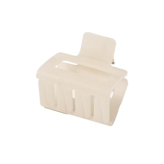 

Коготь для волос квадратной формы, сплошной цвет, противоскользящая заколка для волос, заколка для волос на затылке, зажим для волос в виде акулы, инструмент для укладки волос белый