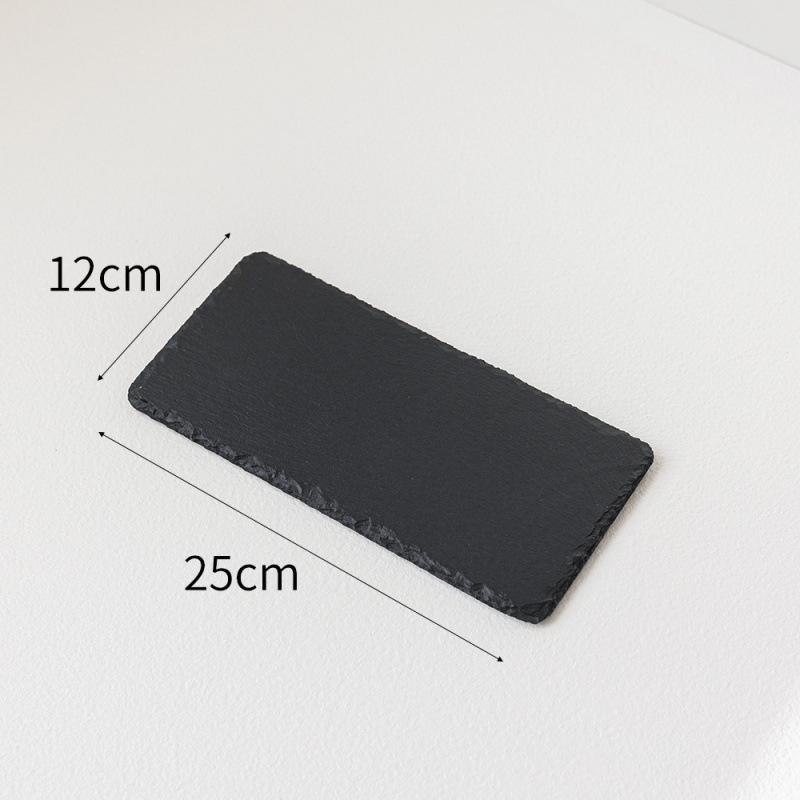 Small Black Natural Stone Jewelry Tray: Creative Background Ornament for Photography