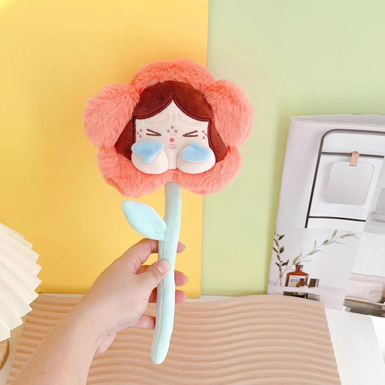 

Crying Baby Sunflower Plush Doll Bouquet Figurine - Internet Celebrity Style Twisty Stick Gift 30 cm оранжевый