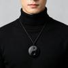Černý přívěsek Tai Chi Denní nošení Obsidiánový náhrdelník Módní náhrdelník Yin Yang Sváteční dárek