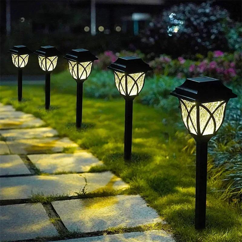 Solar Pathway Lights LED 2pack Outdoor Landscape Path Lamp Waterproof Solar Garden Lights for Yard Garden Walkway Patio Driveway