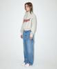 MAHAGRID Script Logo Crop Half Zip Up Oatmeal(Mg2Effm484A)
