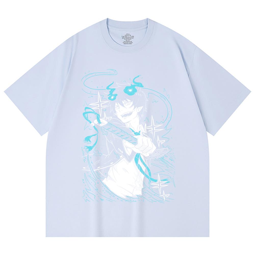 230 Gsm 100% Cotton Blue Exorcist V1 Rin Print Unisex Heavy Cotton T Shirt