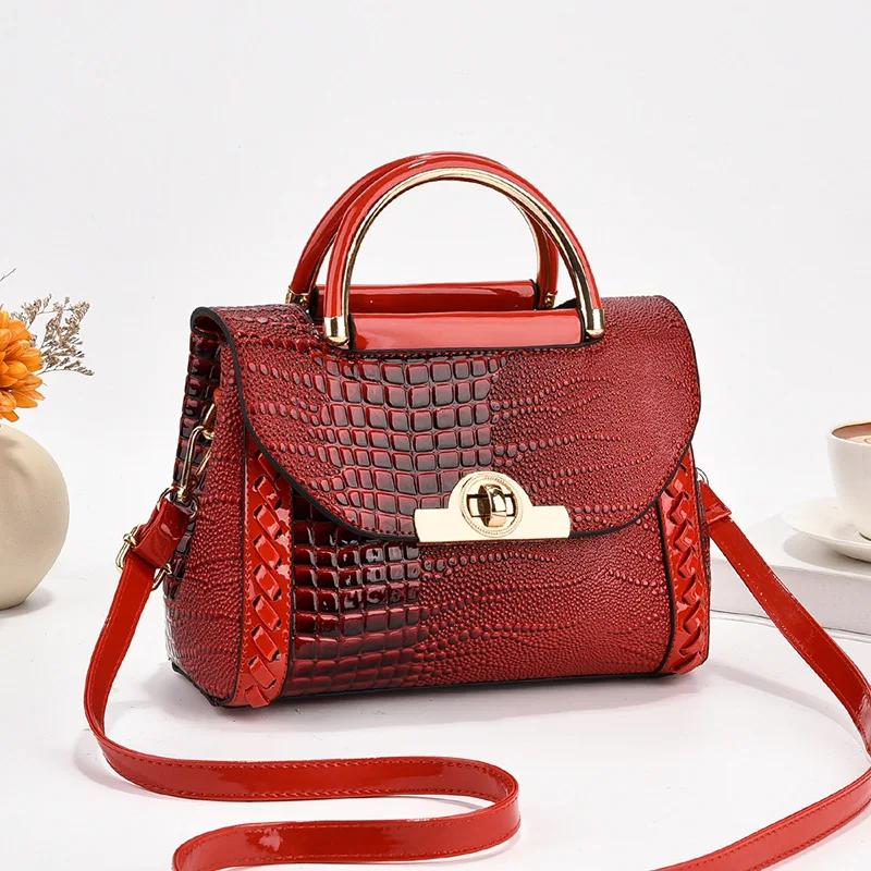 Crocodile Print Women Handbags Purse Tote Bags Adjustable Strap Top Handle Bag Large Capacity Crossbody Bags