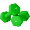 2 x 5kg Hexagonal Dumbbells Weights Set with Non-Slip Grip for Home Gym Workout, Green