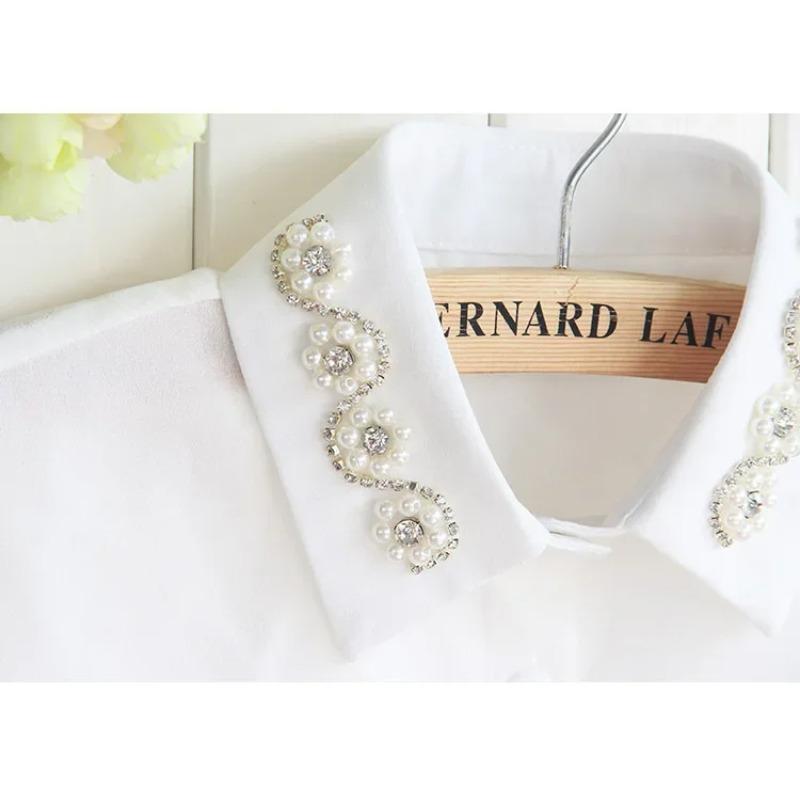 Fashion White Shirt Fake Collar Women False Collar Chiffon Daily Faux Cols Removable Mujer Detachable Collar Blouse Clothes