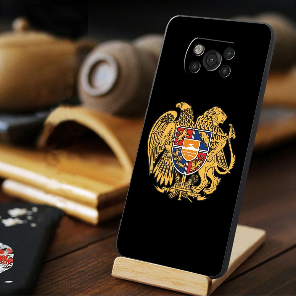 For Xiaomi POCO X4 9T 11T 10T M4 Pro 5G MI 11 Lite M3 X3 NFC F4 GT F3 Armenia Armenians Flag Phone Case Smartphone Black