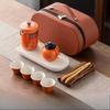 Outdoor Travel Tea Set Home One Pot Four Cups Portable Storage Bag Ceramic Quick Cup Brewing Teapot Tea Cups