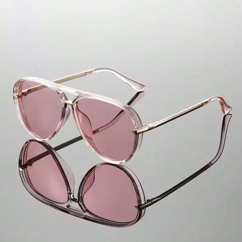 Feye 1pc Women's Retro Minimalist Large Frame Fashion Fashion Glasses, Suitable For Beach And Travel