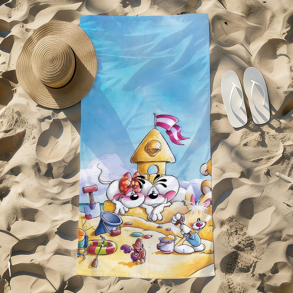 Cartoon D-Diddl Rat Towel Beach Towel Oversized Quick Dry Towel Absorbent Soft Swim Beach Towels for Men Women