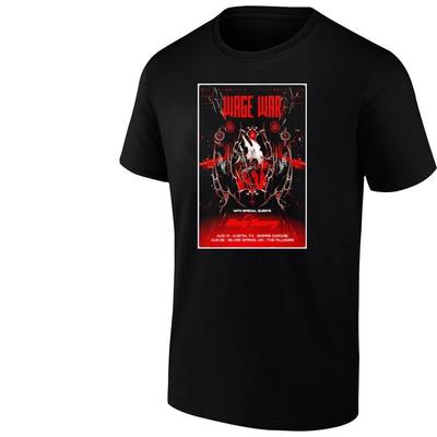 T-shirt Tour Estate 2025 Wage War – Maglietta con Poster Concerto Austin e Silver Spring