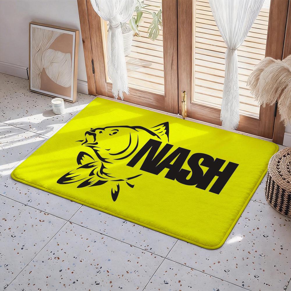 Brand N Nash Fishing Floor Mat Eco Flannel Doormat Non Slip Odorless Indoor Floor Rug Soft Short Plush Home Mat