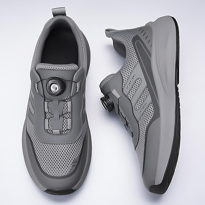 Sommer Herren Sneaker mit Drehverschluss Bequeme Rutschfeste Schnürschuhe Langlebige Schuhe für Herren Outdoor-Aktivitäten Freizeitschuhe