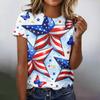 Women's Casual Fashion Short-Sleeve Raglan Sleeve Printed T-Shirt Top
