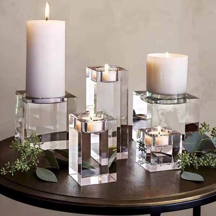 Crystal Cube 3d Laser Engraving Crystal Glass Cube 3d Laser Engraved Candle Holder