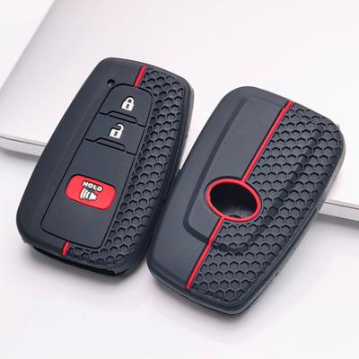 Silicone Key Fob Cover Fit Toyota Camry Corolla RAV4 Highlander Avalon C-HR Prius 2018-2024 This Protective Case, Fits Toyota Camry Corolla RAV4 Prius