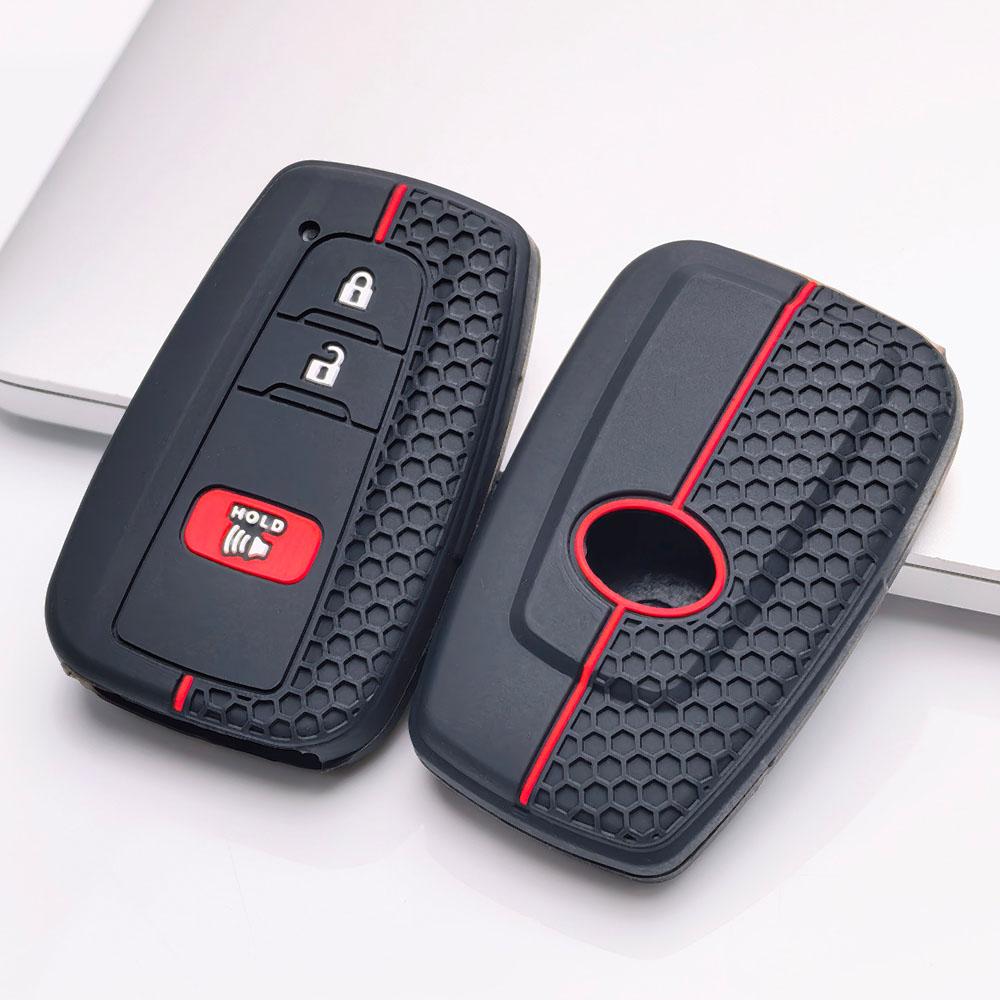 Silicone Key Fob Cover fit Toyota Camry Corolla RAV4 Highlander Avalon C-HR Prius 2018-2024 This Protective Case, Fits Toyota Camry Corolla RAV4 Prius