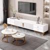 Shengbei White & Gold TV Cabinet and Coffee Table Set