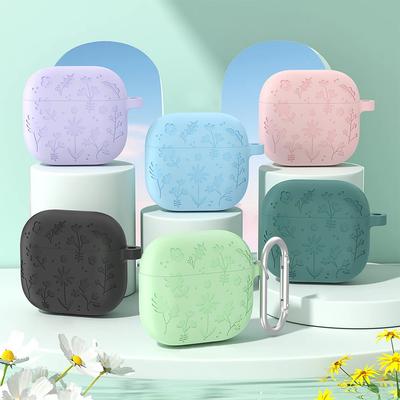 Silicone Earphone Protective Case with Carabiner for AirPods 4 2025 Shockproof and Dustproof Cover