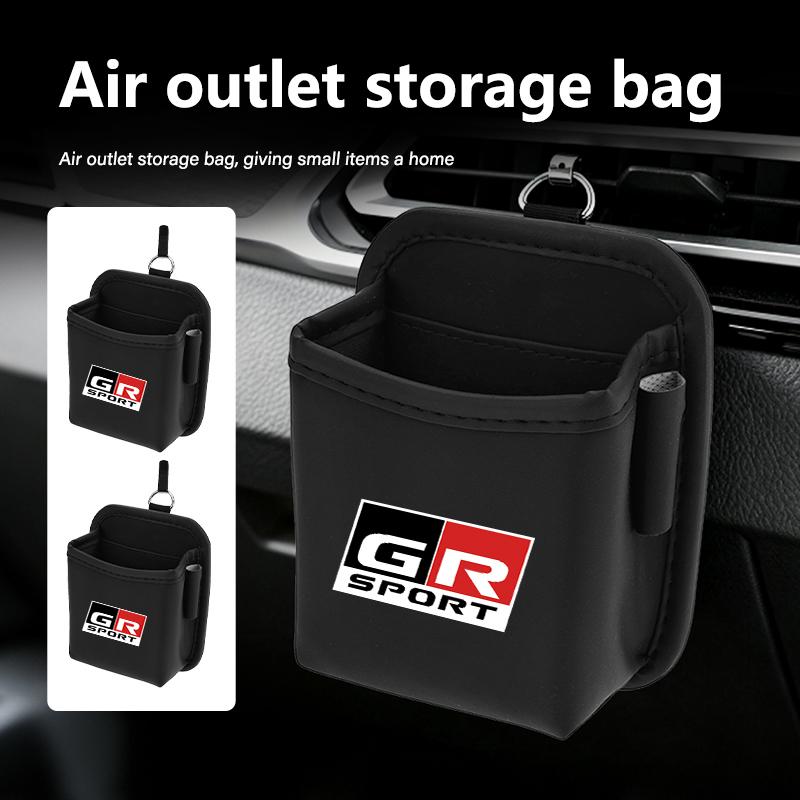 Car Air Outlet Storage Box Hanging Phone Lipstick Lighter Organizer Bag Holder For S9 GR Sport Crown RAV4 Yaris Land Cruiser JH9