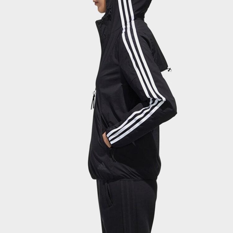 Adidas Loose Casual Long Sleeve Hooded Jacket Unisex Outerwear Black FT2888