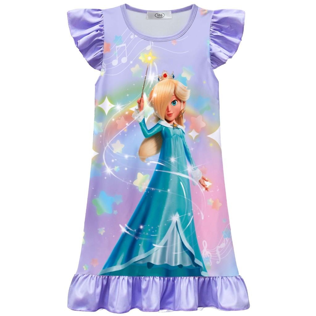 82640 Kids Girls Princess Rosalina Pleat Cartoon Dress 110cm
