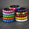 Punk Hip-Hop Square Rivets Pu Leather Bracelet For Male Female Buckle Wristband Vintage Jewelry