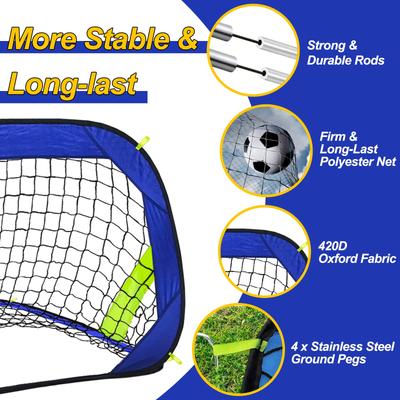 Pop Up Soccer Goals Nets for Backyard Beach Soccer Training Net Mini Portable Foldable Lightweight Indoor Outdoor Football Goal