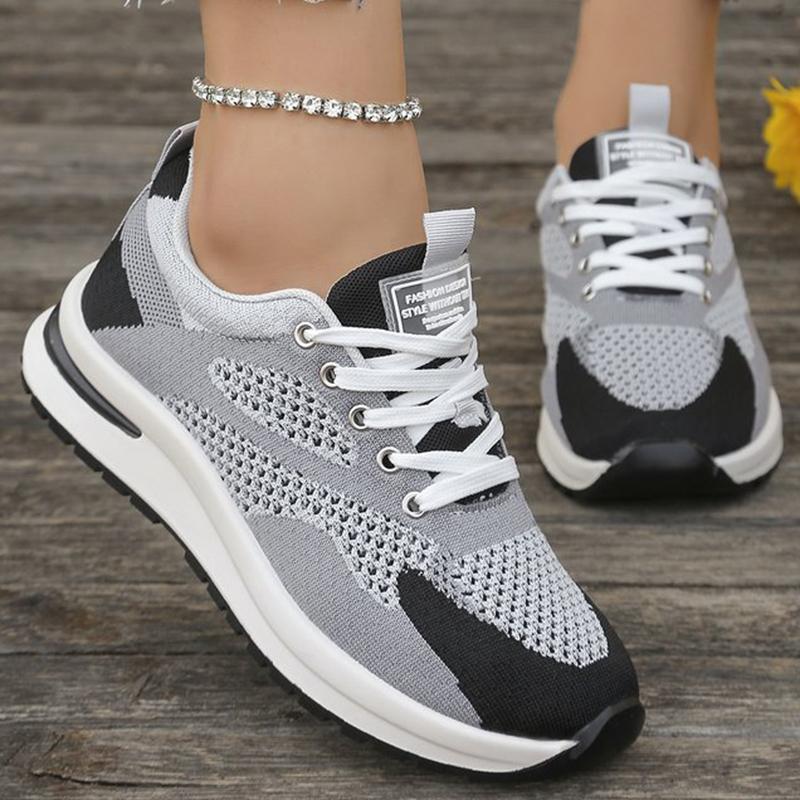 Fashion Breathable Mesh Sneakers for Women Spring Autumn Comfortable Lightweight Running Sports Shoes Woman Lace-Up Platform Female