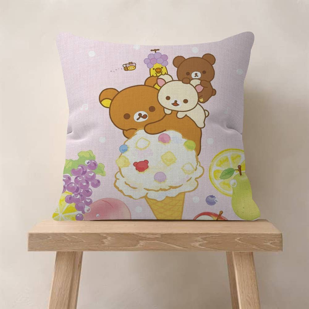 Cute Cartoon Anime RRilakkuma Cool Cushion Cover Pillow Cover Decor Pillowcase Printed Cushion Case For Couch